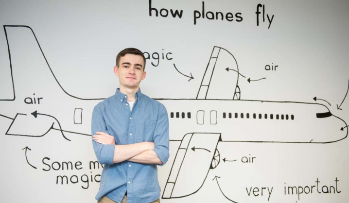 An American student chooses his dream studies in aviation at VGTU