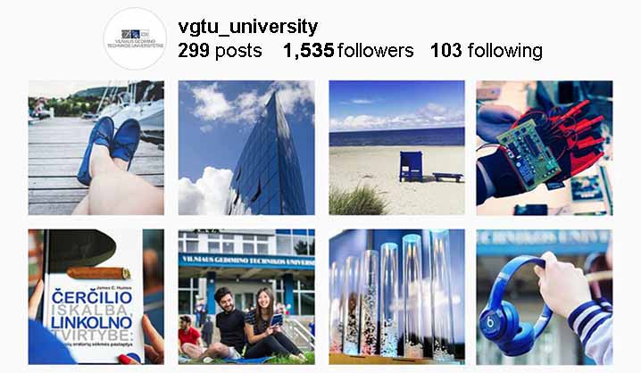 VGTU „Instagram“ – tarp 50 populiariausių Lietuvoje